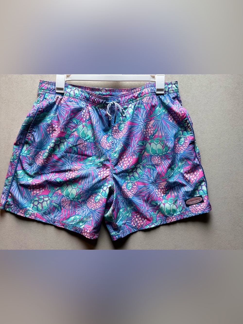 Vineyard Vines Pink & Teal Tropical Turtle Bathing Suit